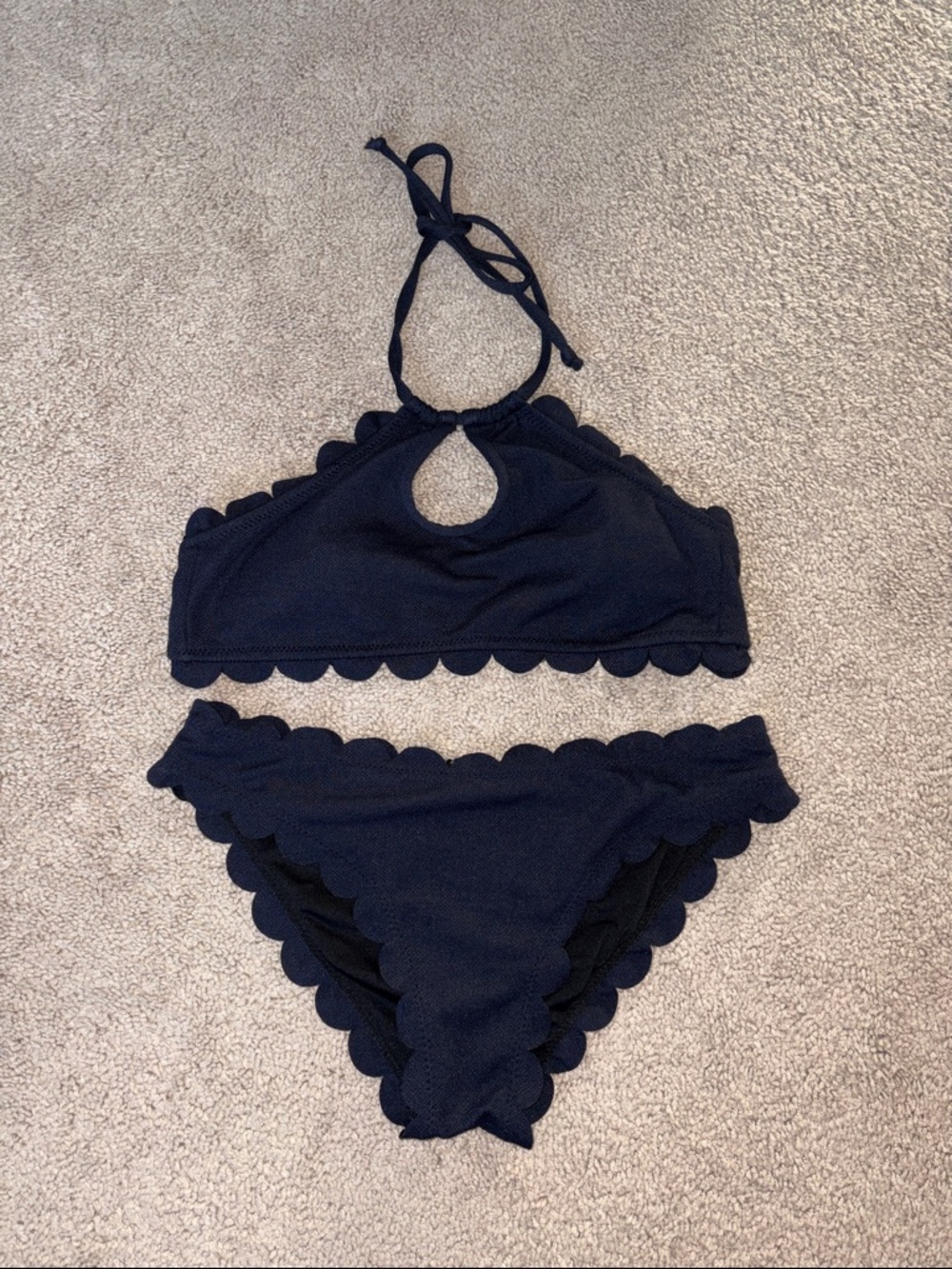 Scalloped Edge Navy Bikini Set